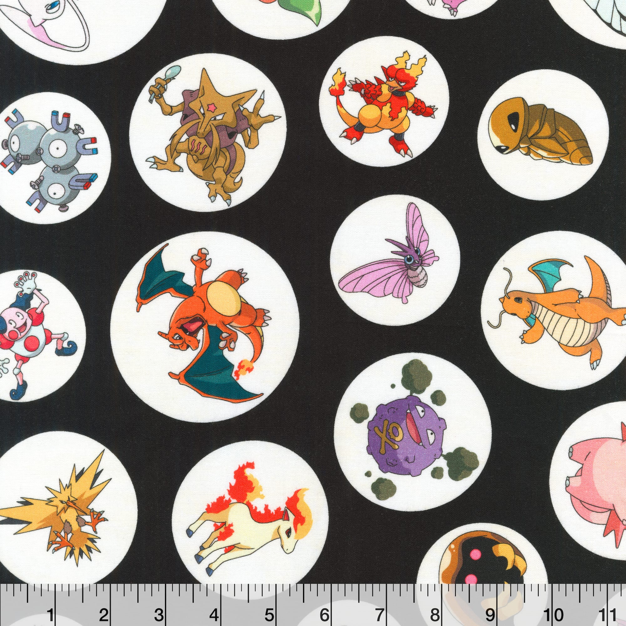 Pokémon™ Character Circles Cotton Fabric